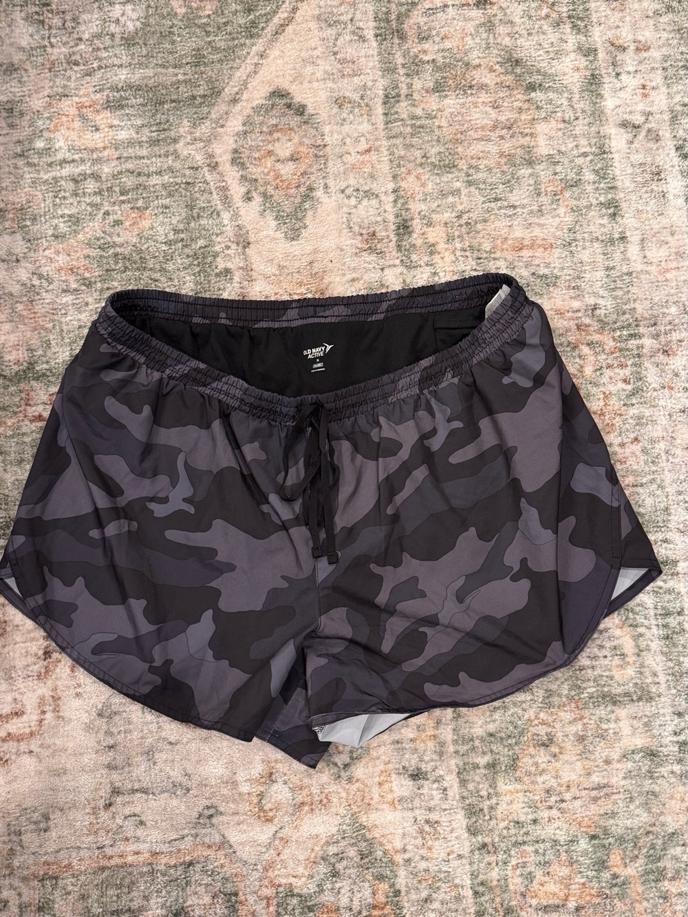 Old Navy Women's Camo Athletic Shorts - Black and Gray
